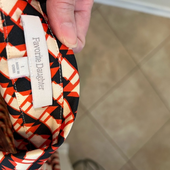 Favorite Daughter Red and Black Patterned Button Down Shirt - Picture 3 of 8